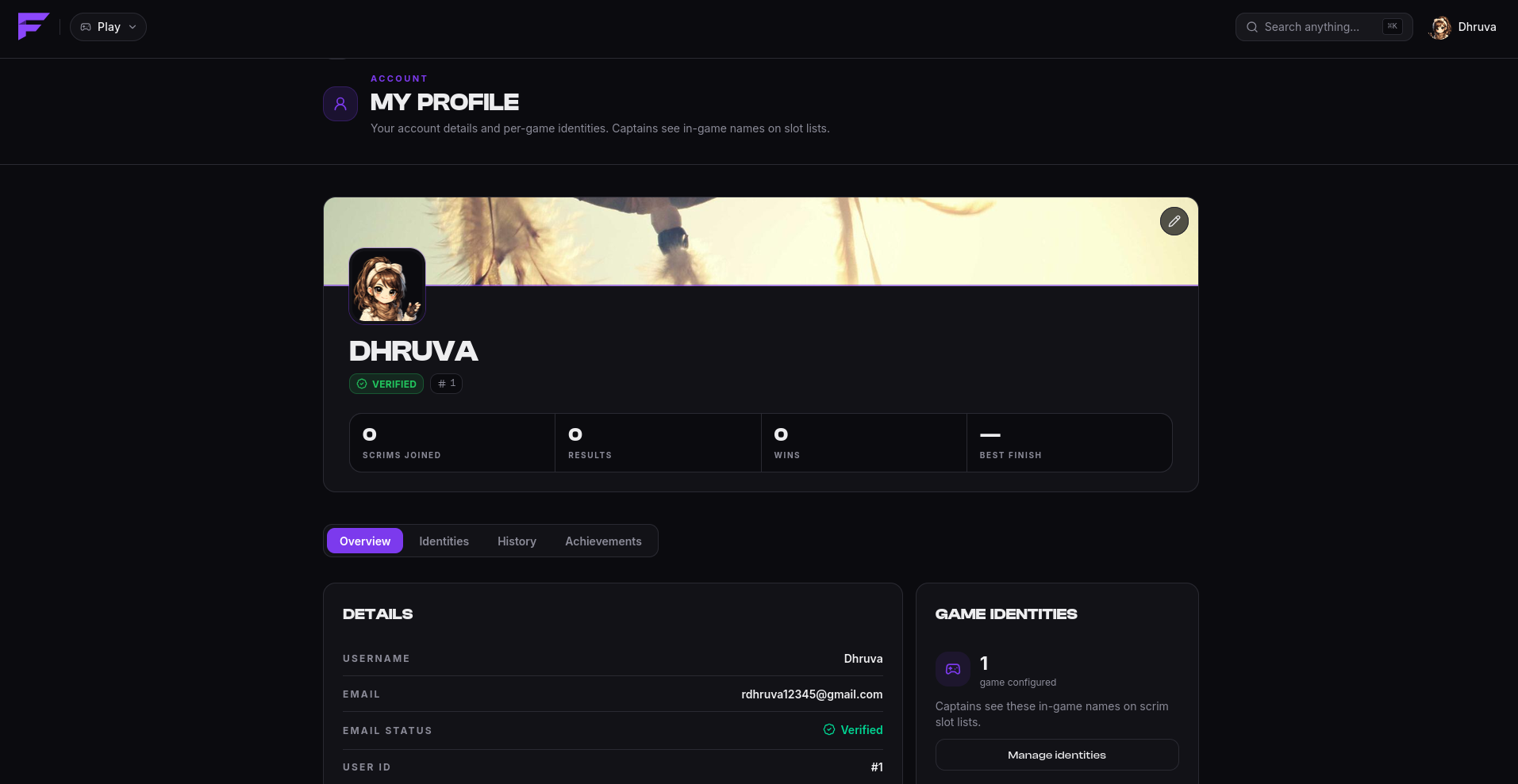 A player profile